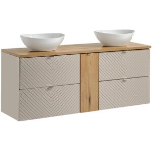 PETITS-MEUBLES Mueble Doble Lavabo 140cm 4 Cajones 1 Puerta Manoa Cachemira Y Madera PETITS-MEUBLES Mueble Doble Lavabo 140cm 4 Cajones 1 Puerta Manoa Cachemira Y Madera