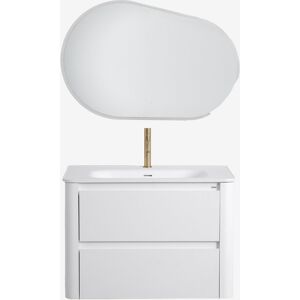 Conjunto De Mueble De Baño Suspendido 80x50 Cm En Madera Con Lavabo Integrado Egerton Sklum Conjunto De Mueble De Baño Suspendido 80x50 Cm En Madera Con Lavabo Integrado Egerton Sklum