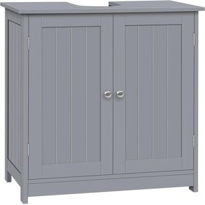 Mueble De Baño En Forma De U Bajo Lavabo, Ahorra Espacio, Con Estante Ajustable, 60 X 30 X 60 Cm, Gris Claro - Woltu Mueble De Baño En Forma De U Bajo Lavabo, Ahorra Espacio, Con Estante Ajustable, 60 X 30 X 60 Cm, Gris Claro - Woltu