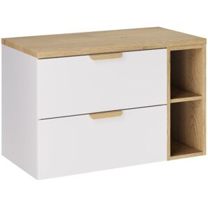 MEUBLORAMA Conjunto De Baño Suspendido Oster 80cm: Muebles Bajo Lavabo Con Cajones Y Nichos Visibles + Encimera Para Lavabo MEUBLORAMA Conjunto De Baño Suspendido Oster 80cm: Muebles Bajo Lavabo Con Cajones Y Nichos Visibles + Encimera Para Lavabo