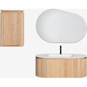 Conjunto De Mueble De Baño Suspendido 120x50 Cm En Madera Con Lavabo Integrado Carsone Sklum Conjunto De Mueble De Baño Suspendido 120x50 Cm En Madera Con Lavabo Integrado Carsone Sklum