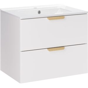MEUBLORAMA Conjunto De Baño Suspendido Oster 60cm: Mueble Bajo Lavabo Con Cajones Blanco + Lavabo Empotrado Blanco MEUBLORAMA Conjunto De Baño Suspendido Oster 60cm: Mueble Bajo Lavabo Con Cajones Blanco + Lavabo Empotrado Blanco