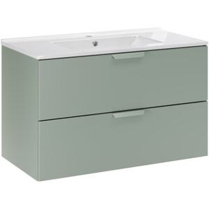 MEUBLORAMA Conjunto De Baño Suspendido Oster 80cm: Mueble Bajo Lavabo Con Cajones Verde Salvia + Lavamanos Empotrado Blanco MEUBLORAMA Conjunto De Baño Suspendido Oster 80cm: Mueble Bajo Lavabo Con Cajones Verde Salvia + Lavamanos Empotrado Blanco