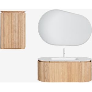 Conjunto De Mueble De Baño Suspendido 120x50 Cm En Madera Con Lavabo Integrado Carsone Sklum Conjunto De Mueble De Baño Suspendido 120x50 Cm En Madera Con Lavabo Integrado Carsone Sklum