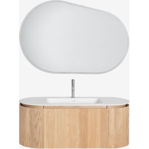Conjunto De Mueble De Baño Suspendido 120x50 Cm En Madera Con Lavabo Integrado Carsone Sklum Conjunto De Mueble De Baño Suspendido 120x50 Cm En Madera Con Lavabo Integrado Carsone Sklum