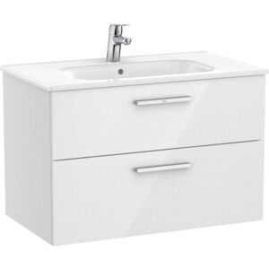 Roca - Unik - Mueble Base 2 Cajones + Lavabo Color: Blanco - Medidas: 805x453x515 Mm Roca - Unik - Mueble Base 2 Cajones + Lavabo Color: Blanco - Medidas: 805x453x515 Mm