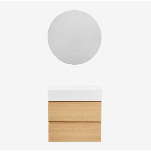 Conjunto De Mueble De Baño En Madera Y Chapa De Fresno Con Lavabo Integrado Ona Sklum Conjunto De Mueble De Baño En Madera Y Chapa De Fresno Con Lavabo Integrado Ona Sklum