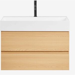 Conjunto De Mueble De Baño En Madera Y Chapa De Fresno Con Lavabo Integrado Ona Sklum Conjunto De Mueble De Baño En Madera Y Chapa De Fresno Con Lavabo Integrado Ona Sklum