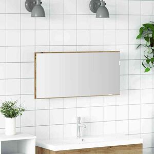Gabinete de espejo de baño con luz LED - Roble artesanal 80x37cm Vidaxl Gabinete de espejo de baño con luz LED - Roble artesanal 80x37cm Vidaxl