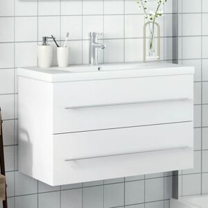 VIDAXL Mueble De Baño Con Lavabo Integrado Blanco VIDAXL Mueble De Baño Con Lavabo Integrado Blanco