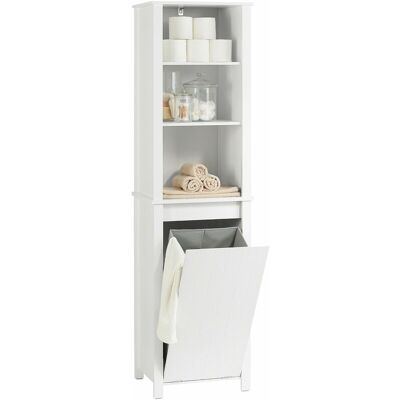 Sobuy - Armario Alto Baño Mueble Columna De Baño Con 3 Estantes Y 1 Cesto 45 X 35 X 171 Cm Blanco Bzr102-w Es Sobuy - Armario Alto Baño Mueble Columna De Baño Con 3 Estantes Y 1 Cesto 45 X 35 X 171 Cm Blanco Bzr102-w Es