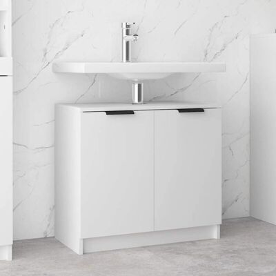 Armario de baño blanco vidaXL con madera contrachapada - 64,5x33,5x59 cm Armario de baño blanco vidaXL con madera contrachapada - 64,5x33,5x59 cm