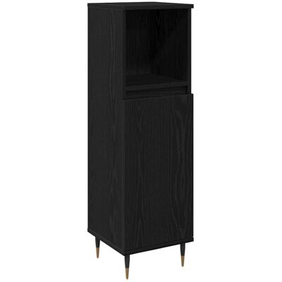 Gabinete de Baño de Roble Negro Vidaxl 30x30x100 cm Almacenamiento Moderno Gabinete de Baño de Roble Negro Vidaxl 30x30x100 cm Almacenamiento Moderno