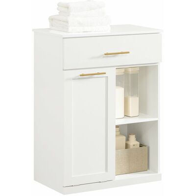 Sobuy - Armario De Baño Mueble De Almacenaje Con 1 Cesto Para Colada Y 1 Cajón Blanco 66 X 37 X 95 Cm Bzr66-w Es Sobuy - Armario De Baño Mueble De Almacenaje Con 1 Cesto Para Colada Y 1 Cajón Blanco 66 X 37 X 95 Cm Bzr66-w Es