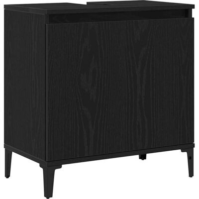 Gabinete de baño de madera negra VidaXL - 58x33x50 cm - Muebles de baño Gabinete de baño de madera negra VidaXL - 58x33x50 cm - Muebles de baño