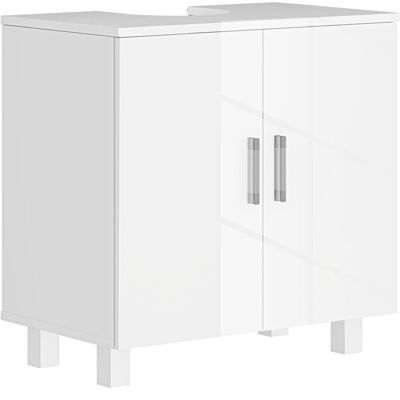 Homcom - Mueble Para Debajo Del Lavabo Mueble De Lavabo Con Pie Con 2 Puertas 2 Estantes Y Sistema Antivuelco Para Cuarto Baño 60x35x60 Cm Blanco Homcom - Mueble Para Debajo Del Lavabo Mueble De Lavabo Con Pie Con 2 Puertas 2 Estantes Y Sistema Antivuelco Para Cuarto Baño 60x35x60 Cm Blanco
