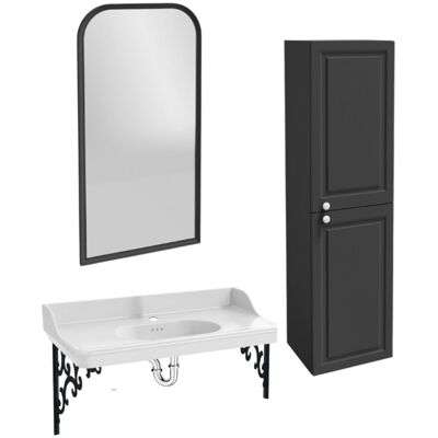 Pack Lavabo Suspendido Jacob Delafon Cléo 1889 + Espejo + Columna Derecha + Sifón Cromado Pack Lavabo Suspendido Jacob Delafon Cléo 1889 + Espejo + Columna Derecha + Sifón Cromado