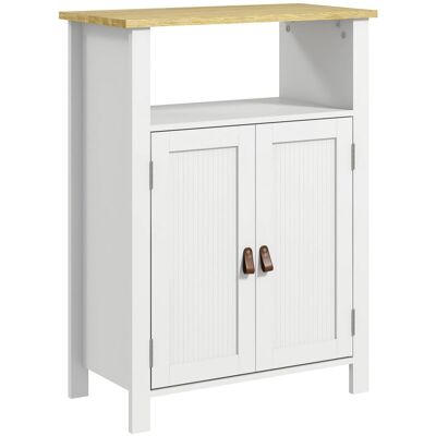 Mueble De Baño Armario De Baño Con 2 Puertas Compartimento Abierto Y Estantes Ajustables Mueble Auxiliar De Baño Moderno 60x30x80,5 Cm Blanco - Kleankin Mueble De Baño Armario De Baño Con 2 Puertas Compartimento Abierto Y Estantes Ajustables Mueble Auxiliar De Baño Moderno 60x30x80,5 Cm Blanco - Kleankin