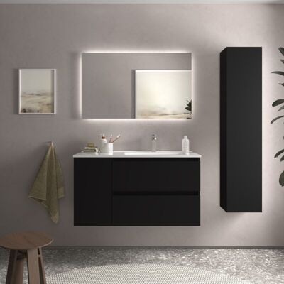 Conjunto de Mueble de Baño Salgar Bequia 100cm - Negro Mate Conjunto de Mueble de Baño Salgar Bequia 100cm - Negro Mate