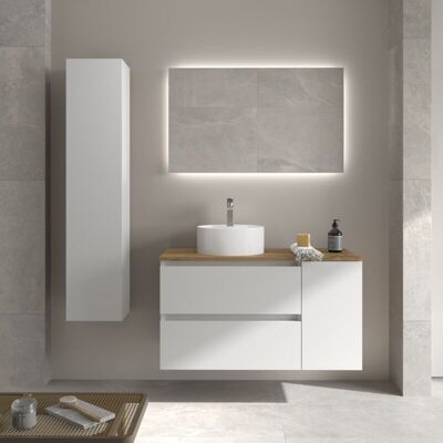 CYGNUS BATH Mueble Baño Bequia 100cm Y Coqueta Y Lavabo Blanco 100x45x56 CYGNUS BATH Mueble Baño Bequia 100cm Y Coqueta Y Lavabo Blanco 100x45x56