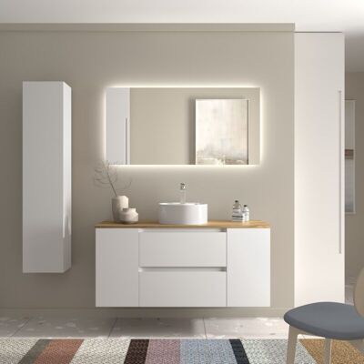 CYGNUS BATH Mueble Baño Bequia 120cm Y Coqueta Centrado Y Lavabo Blanco 120x45x56 CYGNUS BATH Mueble Baño Bequia 120cm Y Coqueta Centrado Y Lavabo Blanco 120x45x56