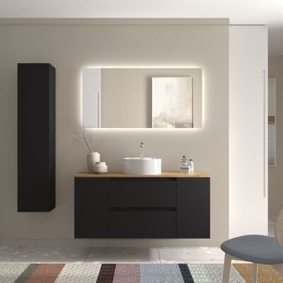 Salgar Mueble de Baño Bequia 120cm - Negro Mate - Diseño Minimalista Salgar Mueble de Baño Bequia 120cm - Negro Mate - Diseño Minimalista