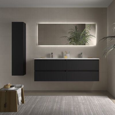 Mueble de baño Salgar Bequia 160cm - Negro mate Mueble de baño Salgar Bequia 160cm - Negro mate