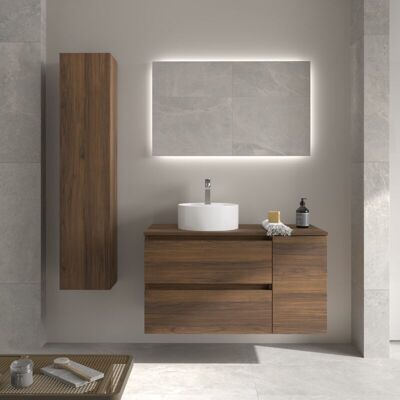 CYGNUS BATH Mueble Baño Bequia 90cm Y Coqueta Y Lavabo Nogal 90x45x56 CYGNUS BATH Mueble Baño Bequia 90cm Y Coqueta Y Lavabo Nogal 90x45x56