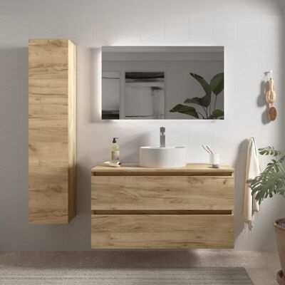 Salgar Mueble de baño Bequia 100 cm Roble - Diseño minimalista Salgar Mueble de baño Bequia 100 cm Roble - Diseño minimalista