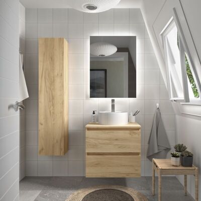 CYGNUS BATH Mueble De Baño Bequia 60 Cm Roble Con Lavabo Sobre Encimera CYGNUS BATH Mueble De Baño Bequia 60 Cm Roble Con Lavabo Sobre Encimera