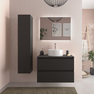 Salgar Mueble de baño Bequia 80 cm Negro Mate - Tipo de Baño Salgar Mueble de baño Bequia 80 cm Negro Mate - Tipo de Baño