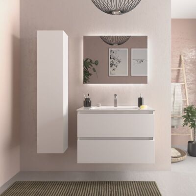 CYGNUS BATH Mueble De Baño Bequia 80 Cm Blanco Mate Con Lavabo De Porcelana CYGNUS BATH Mueble De Baño Bequia 80 Cm Blanco Mate Con Lavabo De Porcelana