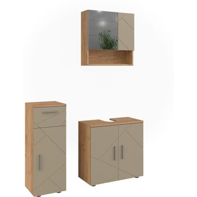 Conjunto De Muebles De Baño De 3 Piezas Irma, Beige, 3 Partes, Vicco Conjunto De Muebles De Baño De 3 Piezas Irma, Beige, 3 Partes, Vicco