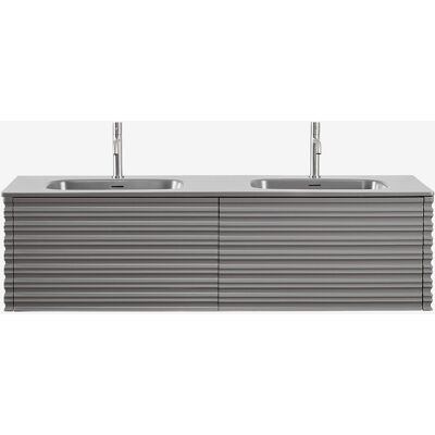 Conjunto De Mueble De Baño Suspendido 160x50 Cm En Madera Con Lavabos Integrados Noura Sklum Conjunto De Mueble De Baño Suspendido 160x50 Cm En Madera Con Lavabos Integrados Noura Sklum