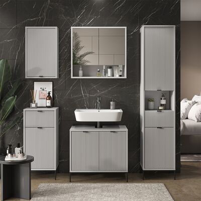 Vicco - Conjunto De Muebles De Baño Eliza, Gris, 5 Piezas Vicco - Conjunto De Muebles De Baño Eliza, Gris, 5 Piezas