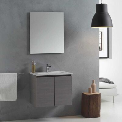Kiamami Valentina - Mueble de baño suspendido con lavabo - Gris claro - Muebles de baño Kiamami Valentina - Mueble de baño suspendido con lavabo - Gris claro - Muebles de baño