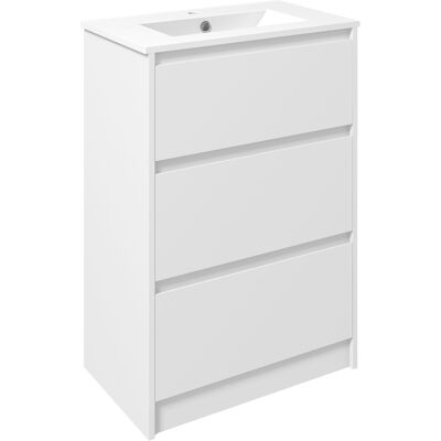 OEM Mueble De Baño Con Lavabo Armario De Baño Lavabo De Baño De Cerámica Sintética Con 2 Cajones 61x37x88cm Blanco Brillante OEM Mueble De Baño Con Lavabo Armario De Baño Lavabo De Baño De Cerámica Sintética Con 2 Cajones 61x37x88cm Blanco Brillante