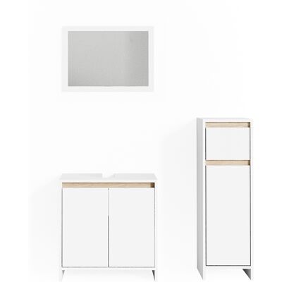 Vicco - Conjunto De Muebles De Baño Emma, Blanco/sonoma, 3 Piezas Vicco - Conjunto De Muebles De Baño Emma, Blanco/sonoma, 3 Piezas
