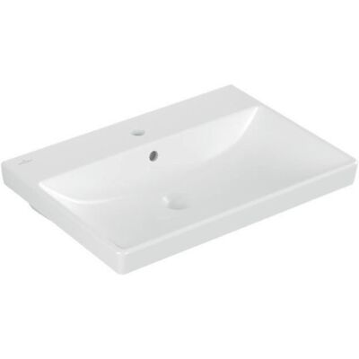 Lavabo Villeroy & Boch Avento - Rectangular, Blanco Piedra, para grifo de 3 orificios Lavabo Villeroy & Boch Avento - Rectangular, Blanco Piedra, para grifo de 3 orificios