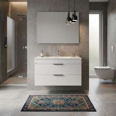 Mueble de baño blanco Jika Cube - 2 cajones - Lavabo de cerámica Mueble de baño blanco Jika Cube - 2 cajones - Lavabo de cerámica