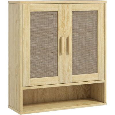JHY DESIGN Mueble De Baño Suspendido, Con Doble Puerta Y Estante Abierto, 59 X 20 X 66,5 Cm, Efecto Madera De Roble. JHY DESIGN Mueble De Baño Suspendido, Con Doble Puerta Y Estante Abierto, 59 X 20 X 66,5 Cm, Efecto Madera De Roble.