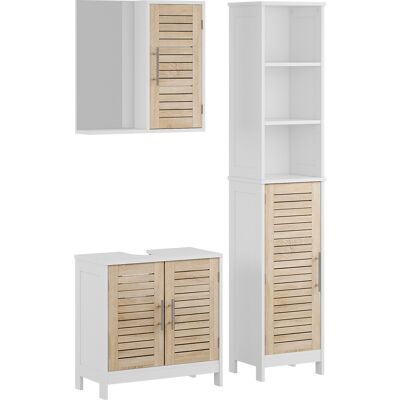Juego De Muebles De Baño De 3 Piezas Looma, Blanco/roble, 3 Partes, Vicco Juego De Muebles De Baño De 3 Piezas Looma, Blanco/roble, 3 Partes, Vicco