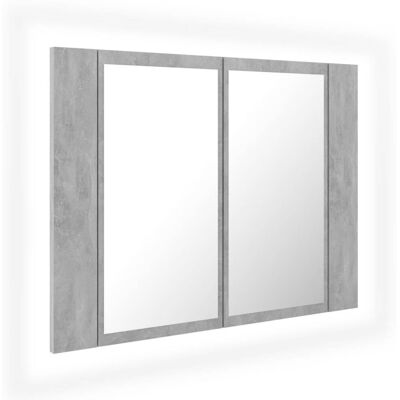 HELLOSHOP26 mueble con espejo LED - Gris concreto - 60x12x45 cm HELLOSHOP26 mueble con espejo LED - Gris concreto - 60x12x45 cm