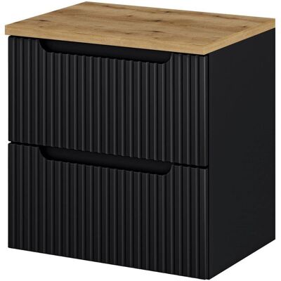 HELLOSHOP26 Mueble Bajo Lavabo Baño Almacenamiento Diseño Con 2 Cajones 61 X 60 X 40 Cm Negro Efecto Roble 030010010 HELLOSHOP26 Mueble Bajo Lavabo Baño Almacenamiento Diseño Con 2 Cajones 61 X 60 X 40 Cm Negro Efecto Roble 030010010