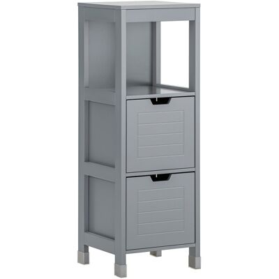 Mueble Columna De Baño Armario Para Baño-1 Estantes Y 2 Cajones Gris Oscuro Frg127-sg Sobuy Es Mueble Columna De Baño Armario Para Baño-1 Estantes Y 2 Cajones Gris Oscuro Frg127-sg Sobuy Es