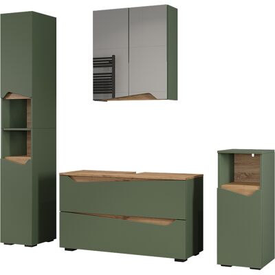 Conjunto De Muebles De Baño Marelle, Verde/roble Artesanal, 4 Piezas, Vicco Conjunto De Muebles De Baño Marelle, Verde/roble Artesanal, 4 Piezas, Vicco