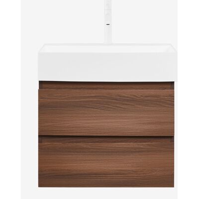 Sklum - Conjunto De Mueble De Baño En Madera Y Chapa De Fresno Con Lavabo Integrado Ona Sklum - Conjunto De Mueble De Baño En Madera Y Chapa De Fresno Con Lavabo Integrado Ona
