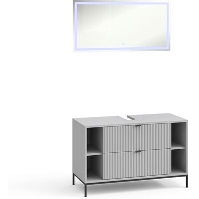 Conjunto De Muebles De Baño Eliza, Gris, 2 Partes, Vicco Conjunto De Muebles De Baño Eliza, Gris, 2 Partes, Vicco