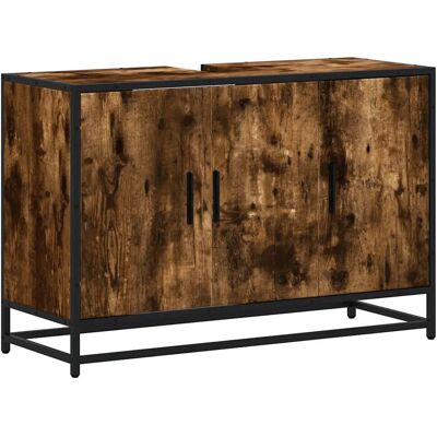 HELLOSHOP26 Elegante Mueble De Baño Retro 90 X 33 X 60 Cm Amplio Espacio De Almacenamiento Estilo Industrial Madera De Roble Ahumado 020049659 HELLOSHOP26 Elegante Mueble De Baño Retro 90 X 33 X 60 Cm Amplio Espacio De Almacenamiento Estilo Industrial Madera De Roble Ahumado 020049659