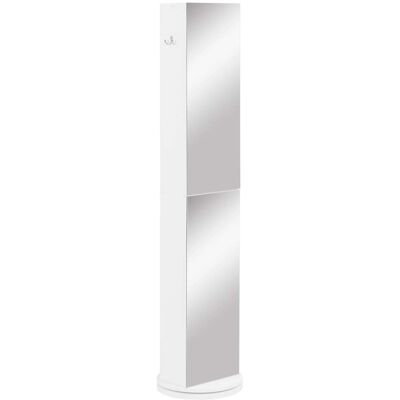 HELLOSHOP26 Columna Giratoria De Baño 36 X 36 X 171 Cm Espejo Largo Almacenamiento 6 Estantes Moderno De Aglomerado Blanco 210001937 HELLOSHOP26 Columna Giratoria De Baño 36 X 36 X 171 Cm Espejo Largo Almacenamiento 6 Estantes Moderno De Aglomerado Blanco 210001937